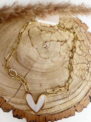 Collar acero nacar