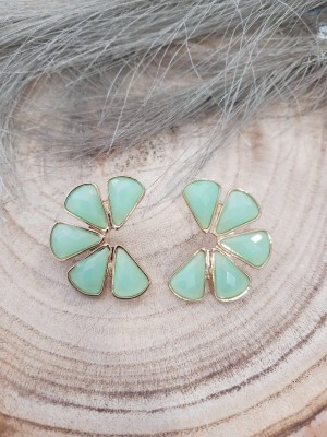 Pendiente verde triángulos