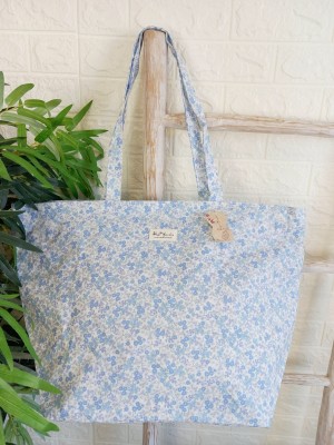 Bolso piscina flores celeste