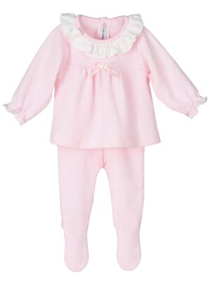 Conjunto polaina ribe rosa