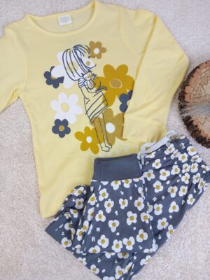 Pijama largo margaritas niña