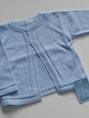 Chaqueta bebé dos botones celeste