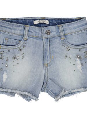 Short denim strass desflecado
