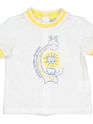 Camiseta blanca jirafa amarilla