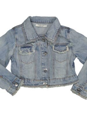 Cazadora denim corta desflecada