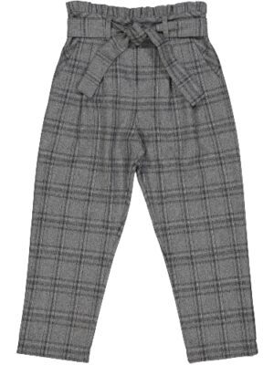 Pantalón lazo gris cuadros