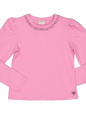 Camiseta rosa chicle manga abullonada