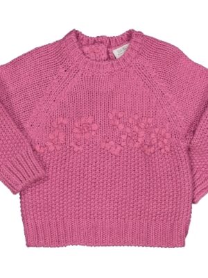 Jersey punto flores rosa