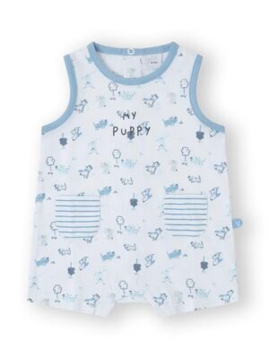 Pelele corto mini puppy azul