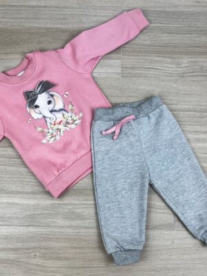 Chándal elefante rosa y gris