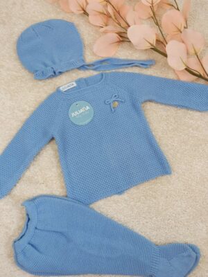 Conjunto tres piezas lin recogidas cielo