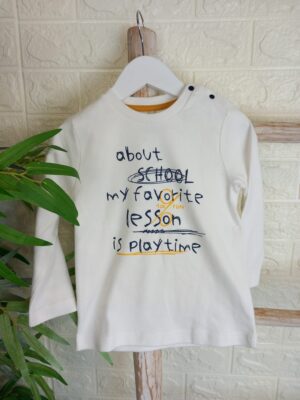 Camiseta blanca manga larga is playtime