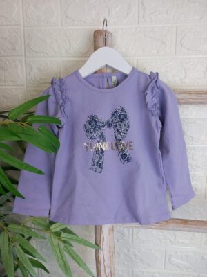 Camiseta morada lazo manga larga