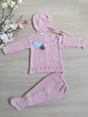 Conjunto tres piezas canesu motas maquillaje marengo