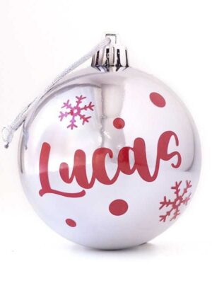 Bola navidad plata personalizada