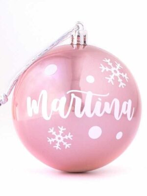 Bola navidad rosa perla personalizada