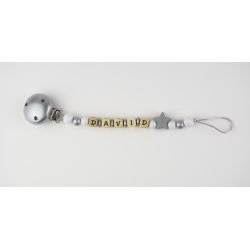 Cadenita de madera personalizada estrella plata