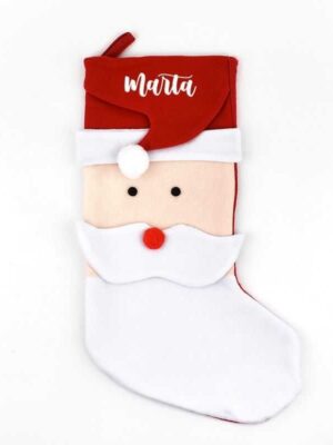 Calcetín premiun navidad papa noel personalizado