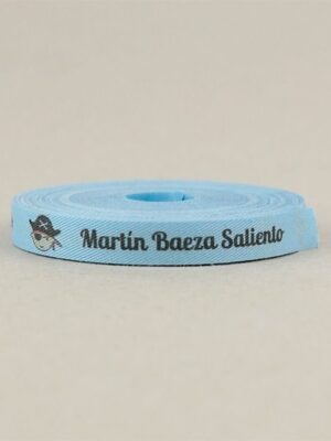 Cinta marca prendas termoadhesiva azul (varios dibujos)