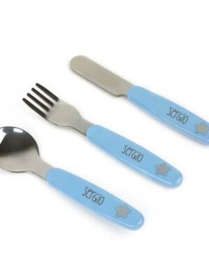 Cubiertos Acero Azul Personalizados