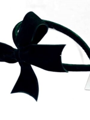 Diadema lazo clásico terciopelo verde botella