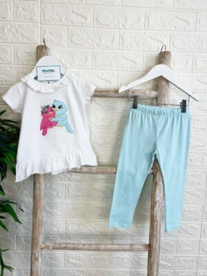 Conjunto leggins pajaritos azul