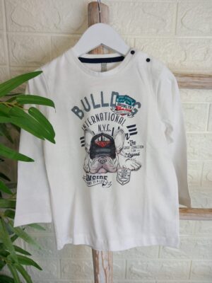 Camiseta blanca Bulldong manga larga