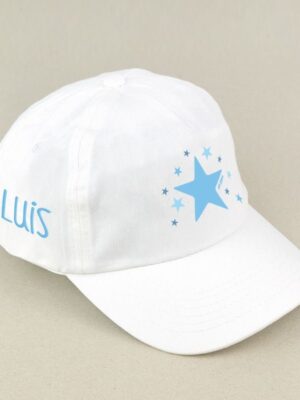 Gorra junior estrella azul blanca personalizada
