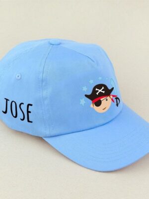 Gorra junior pirata azul personalizada