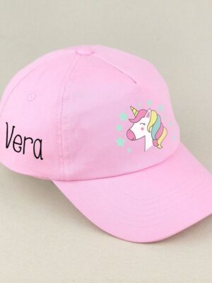Gorra junior unicornio rosa personalizada