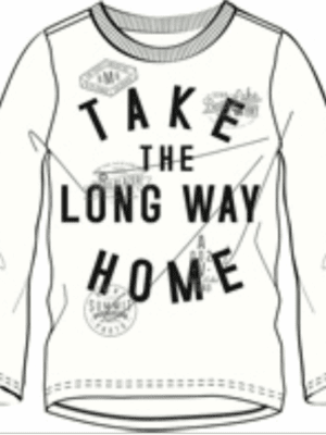 Camiseta niño manga larga crudo take