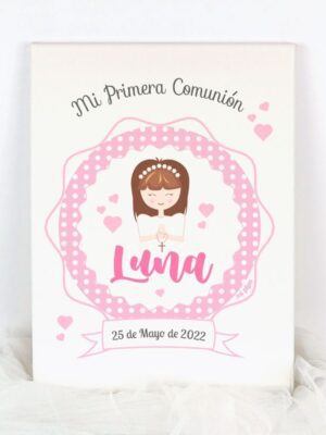 Lienzo comunión rosa