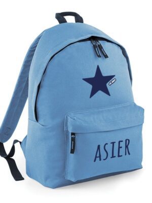 Mochila junior azul personalizada