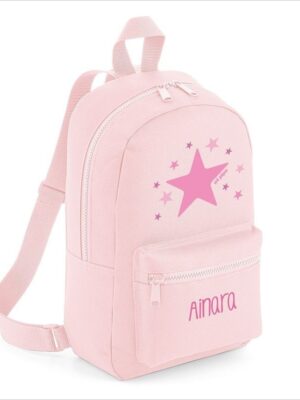 Mochila medium estrella rosa (elegir color mochila)