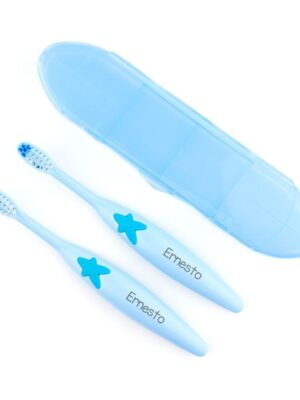 Pack 2 cepillos con estuche personalizados azul + 6M