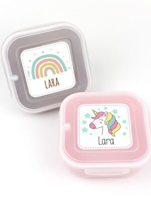 Pack dos fiambreras herméticas unicornio y arcoiris