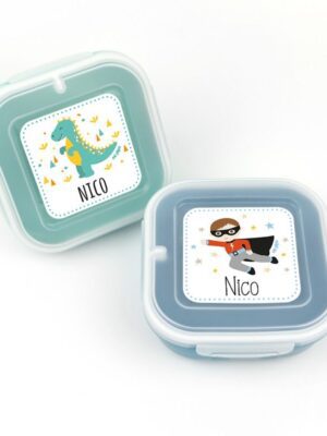 Pack dos fiambreras herméticas dino y superhéroe