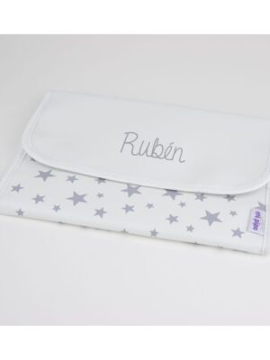 Portadocumentos estrellas gris personalizado