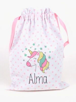 Saquito unicornio personalizado