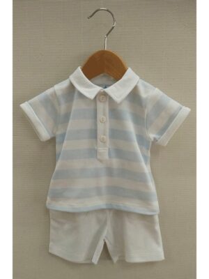 Conjunto pantalón y polo gala celeste