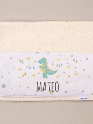Toalla rizo dinosaurio beige