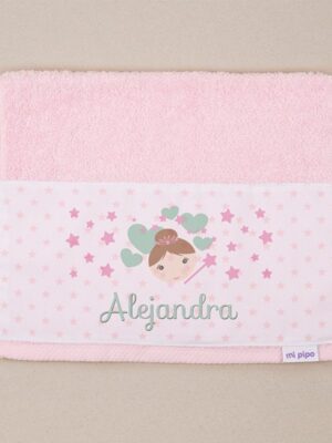 Toalla rizo hada rosa