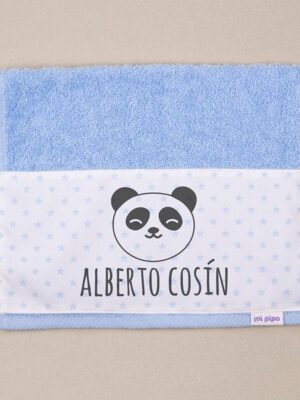 Toalla rizo panda azul