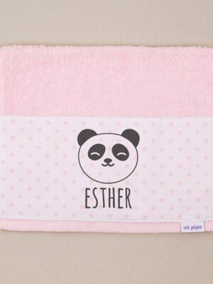 Toalla rizo panda rosa