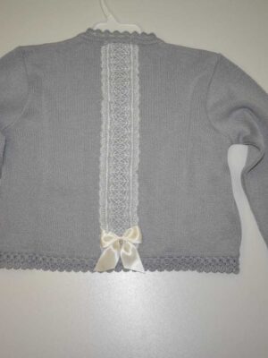 Chaqueta gris brillo lazo espalda