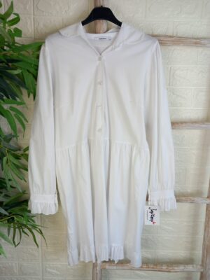 Vestido blanco manga larga camisero