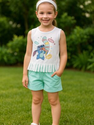 Conjunto Stitch helados verde agua