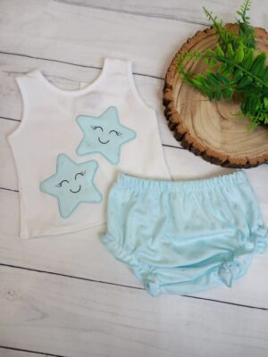 Conjunto estrellas azul y plateado