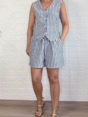 Conjunto Nieves rayas negro