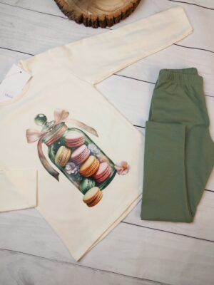 Conjunto bote macarons verde